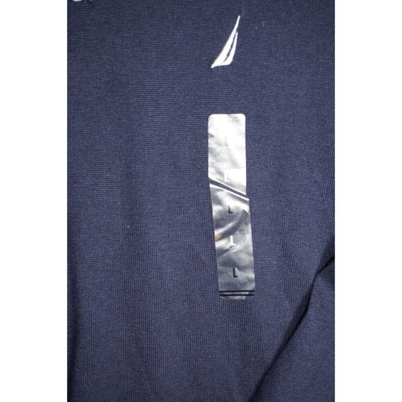 Nautica Classic Navy Quarter-Zip Pullover Sweatshirt with Signature Logo L - Picture 12 of 14